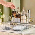 Clear Makeup Organizer with Drawers & Portable Handle