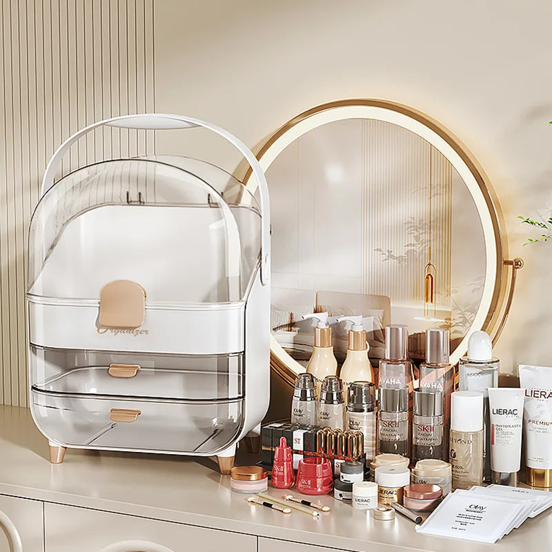 Large Capacity Dustproof Cosmetic & Skincare Organizer - Image 3