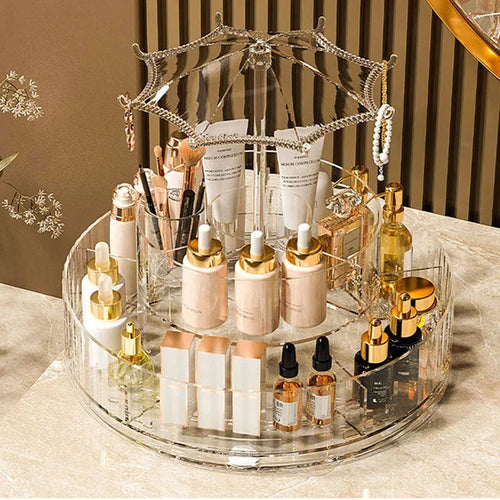 360° Rotating Umbrella Makeup Organizer