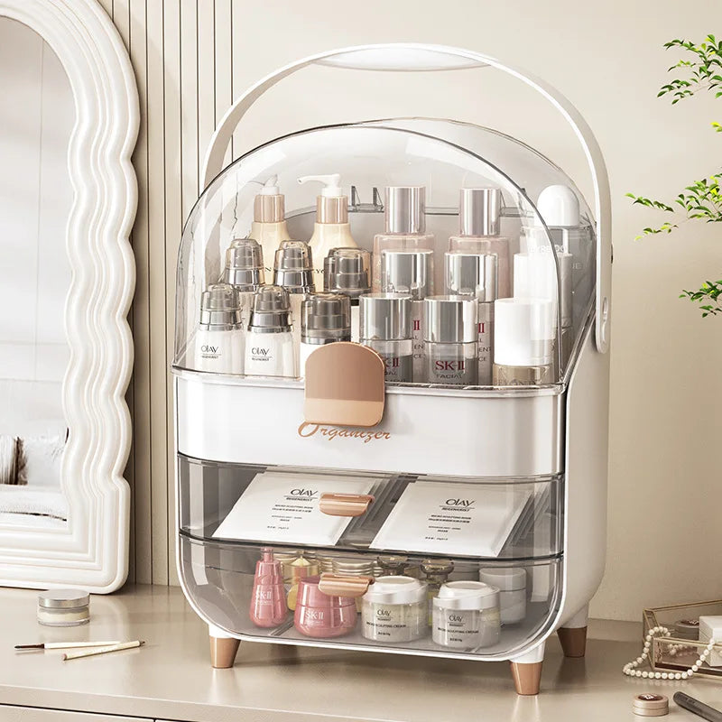 Large Capacity Dustproof Cosmetic & Skincare Organizer - Image 2