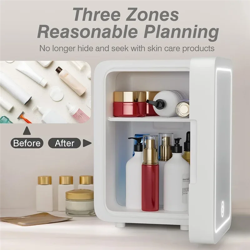 Compact Makeup Fridge: Cooler & Warmer for Home Vanity or Car Use