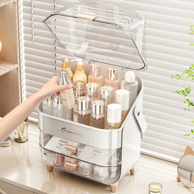 Large Capacity Dustproof Cosmetic & Skincare Organizer - Image 4