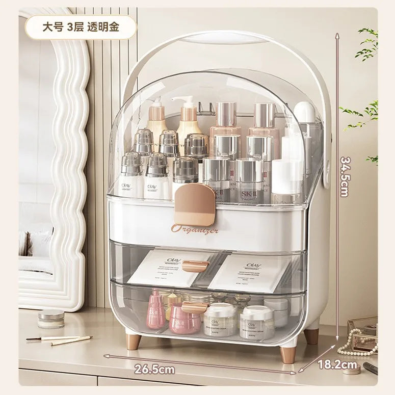 Large Capacity Dustproof Cosmetic & Skincare Organizer - Image 5