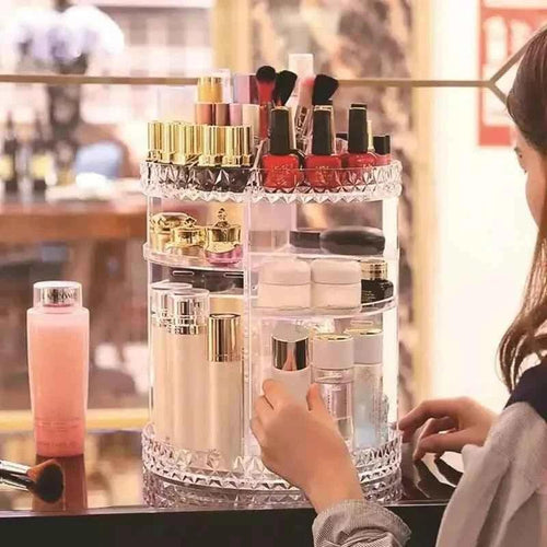 360 Rotating Makeup Organizer for Easy Access and Efficient Storage