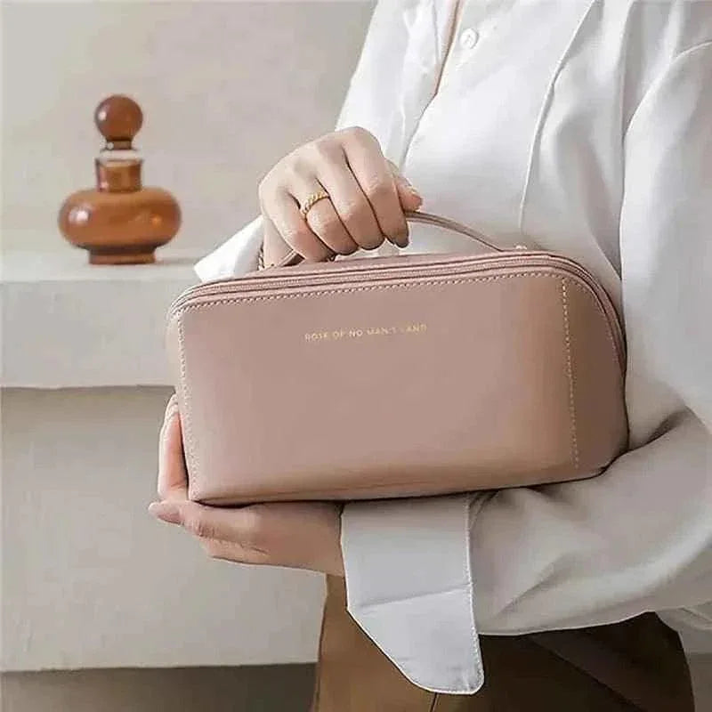 Classy Leather Cosmetic Bag Portable Makeup Pouch for Travel - Image 7