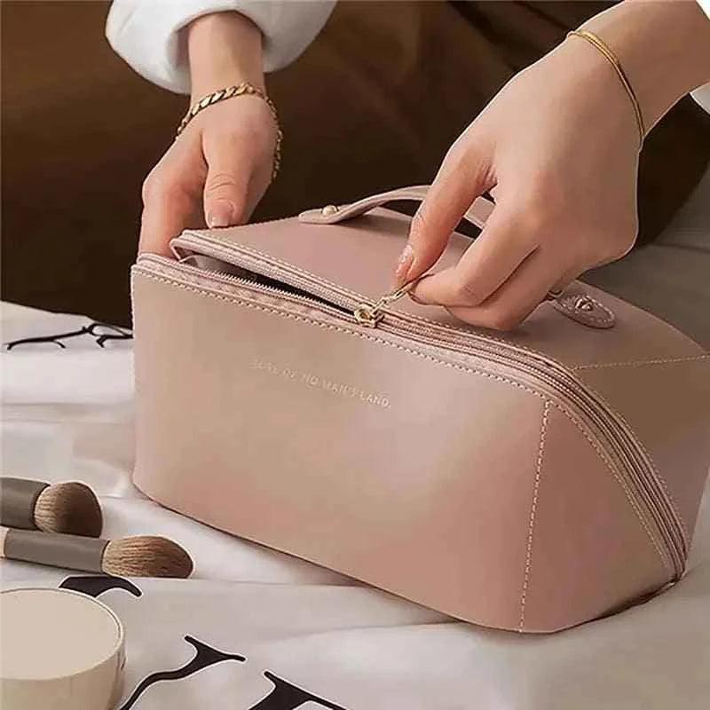 Classy Leather Cosmetic Bag Portable Makeup Pouch for Travel - Image 8