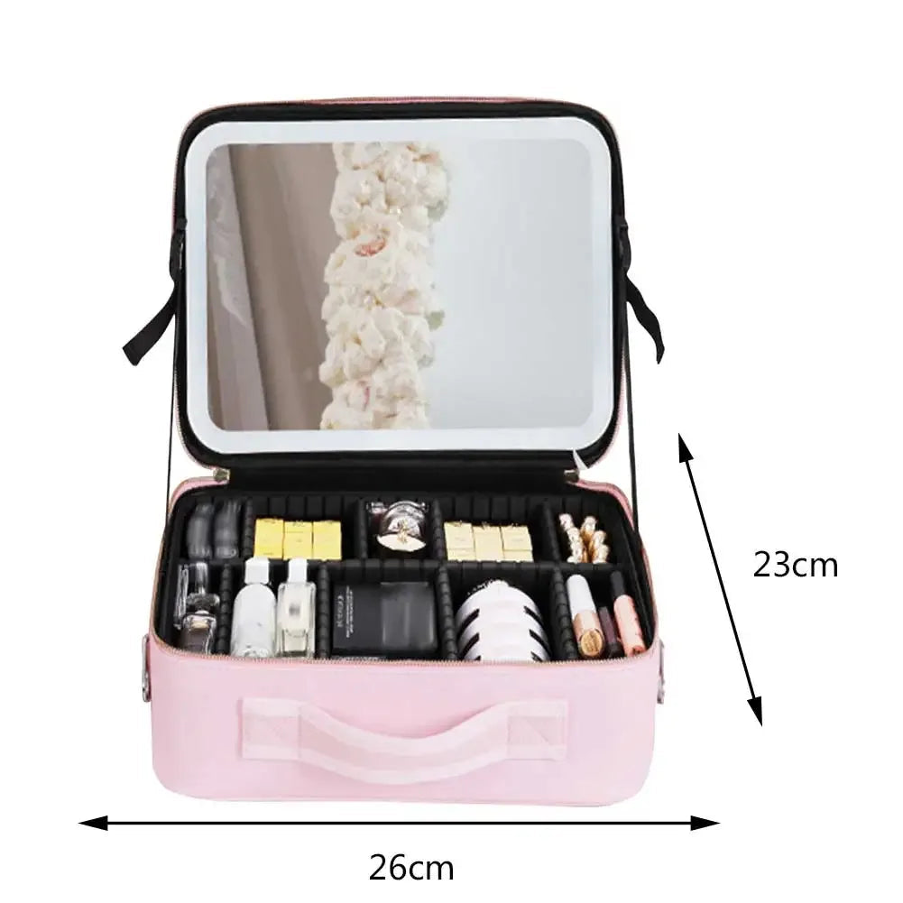 Smart LED Makeup Case with Mirror Portable Lighted Storage - Image 6