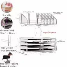 Clear Makeup Organizer with Drawers - Durable & Spacious