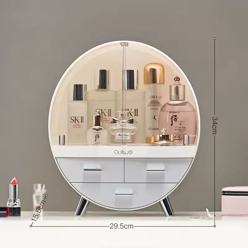 Makeup Organizer with Dust Cover - Stylish Storage