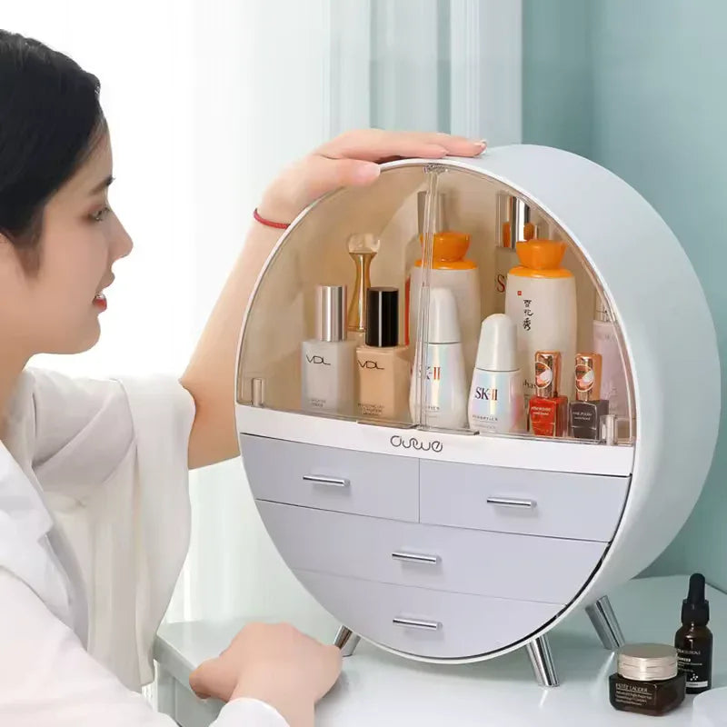 Makeup Organizer with Dust Cover - Stylish Storage