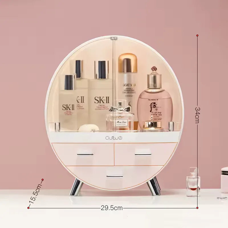 Makeup Organizer with Dust Cover - Stylish Storage