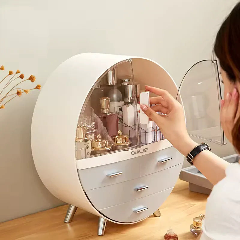 Makeup Organizer with Dust Cover - Stylish Storage