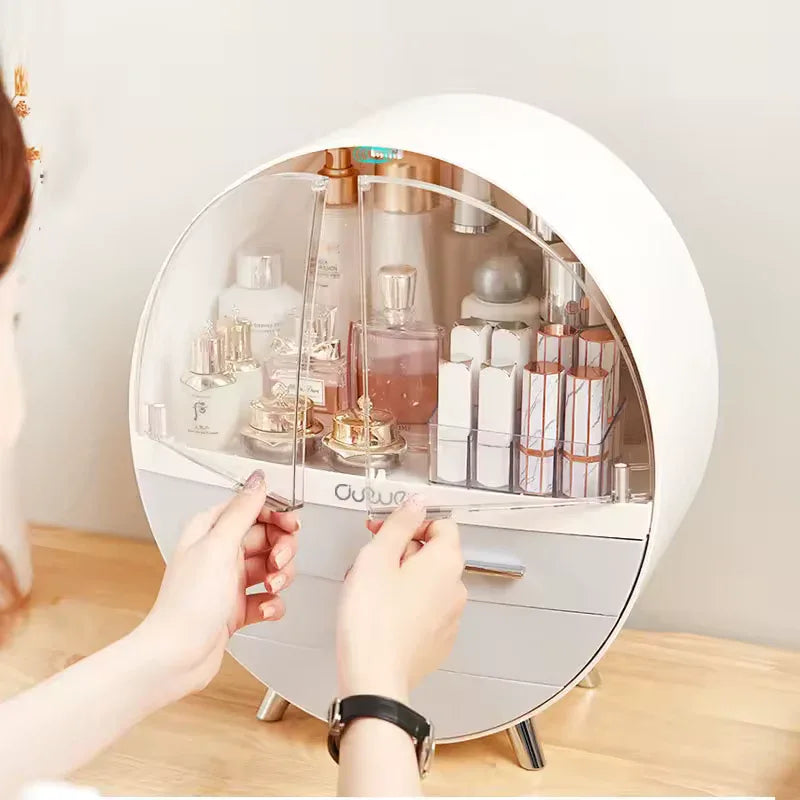 Makeup Organizer with Dust Cover - Stylish Storage