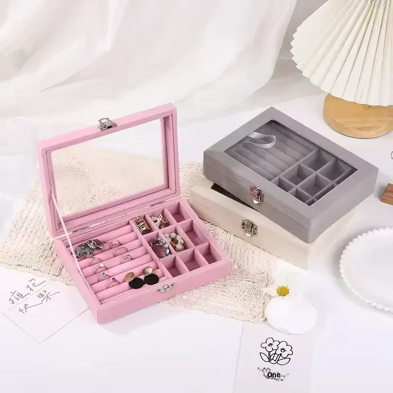 Pearl Earring and Ring Organizer Cosmetic Case