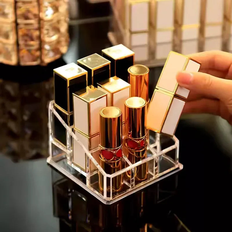 9 Grid Lipstick Holder Clear Acrylic Organizer