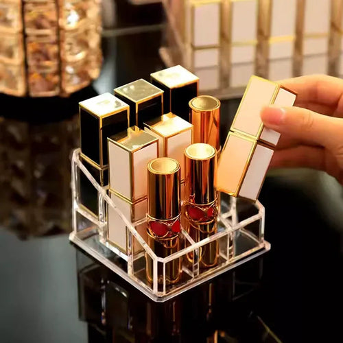 9 Grid Lipstick Holder Clear Acrylic Organizer
