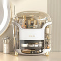 Luxury 360° Rotating Cosmetic Organizer – Moisture-Proof Makeup Storage Box (White)