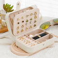 Portable Jewelry Storage Box with Multiple Compartments