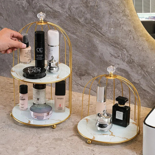 2 Tier Cosmetic Storage Rack with Elegant Design